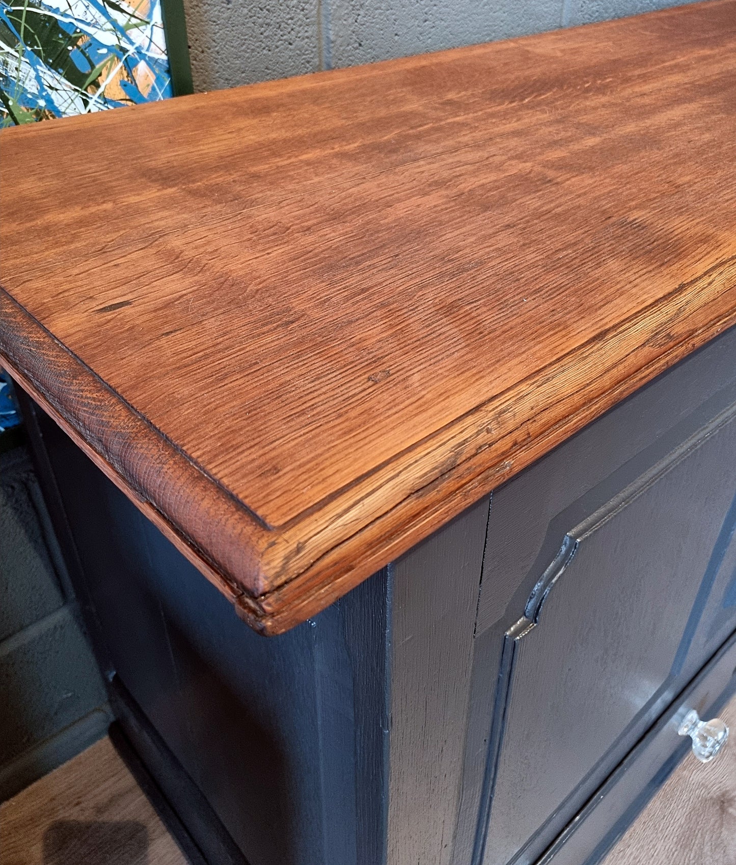 Vintage Panelled Storage Chest with Drawers | Cut Glass Knobs - LRBinteriors
