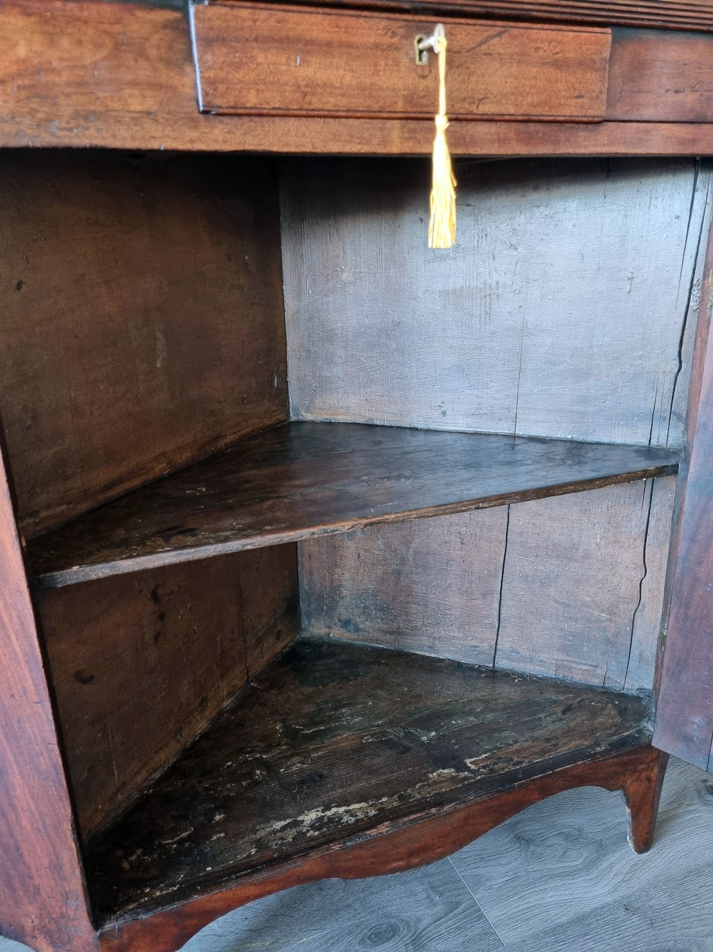 George IV Mahogany Corner Display Cabinet 19th Century