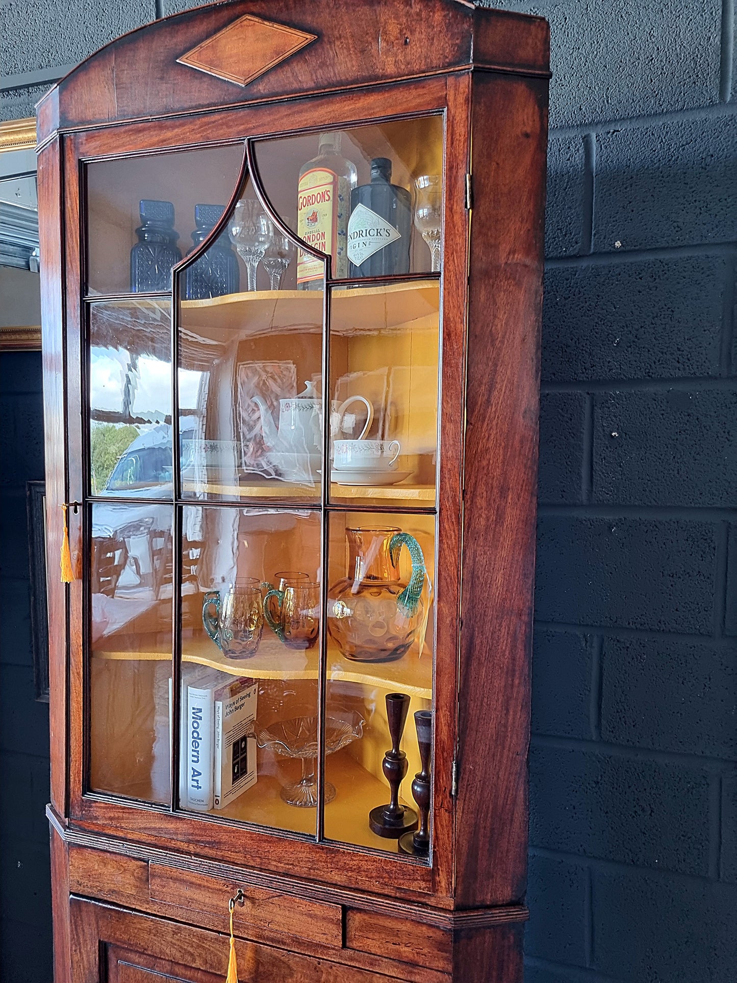 George IV Mahogany Corner Display Cabinet 19th Century