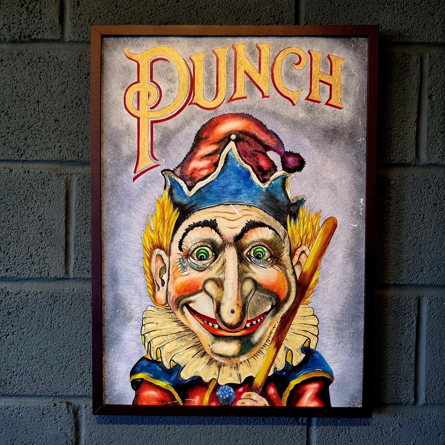 Vintage-Style 'Punch' Circus Sign | Whimsical Clown Art Painting - LRBinteriors