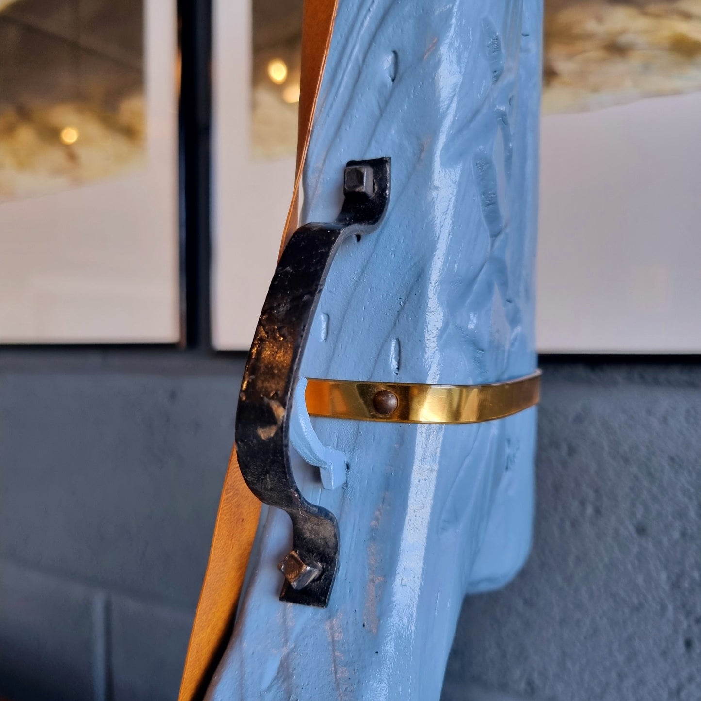 Pair of Hand-Carved Wooden Shotgun Candle Holders | Rustic Rifle Decor with Leather Straps