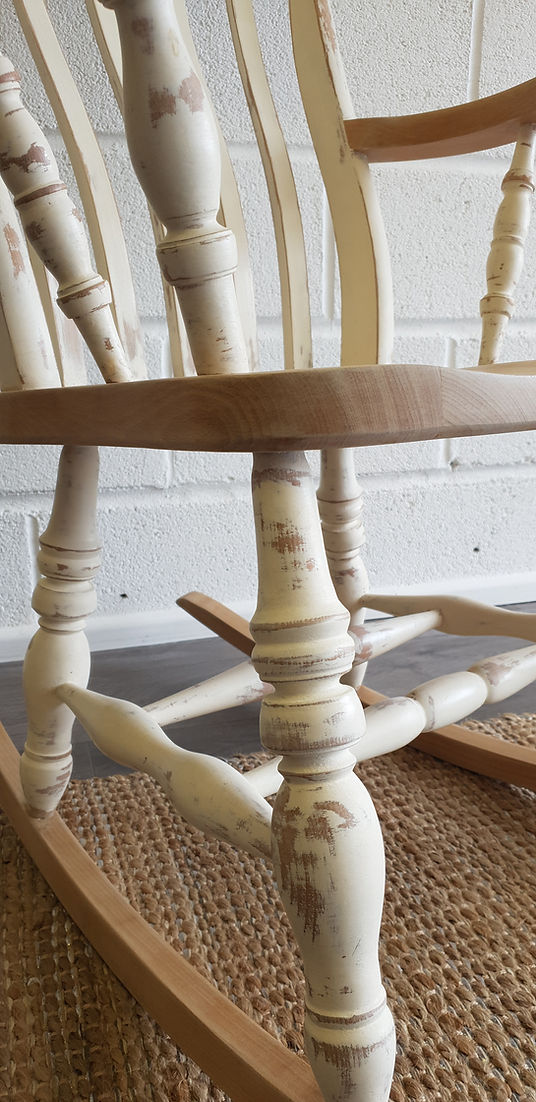 Oak Shabby Chic Rocking Chair - LRBinteriors
