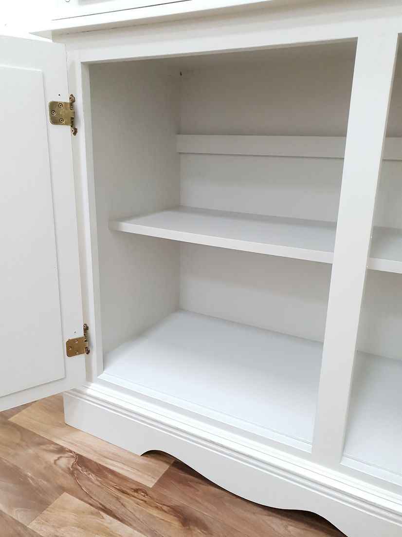 Grey Dresser Glass Display Cabinet