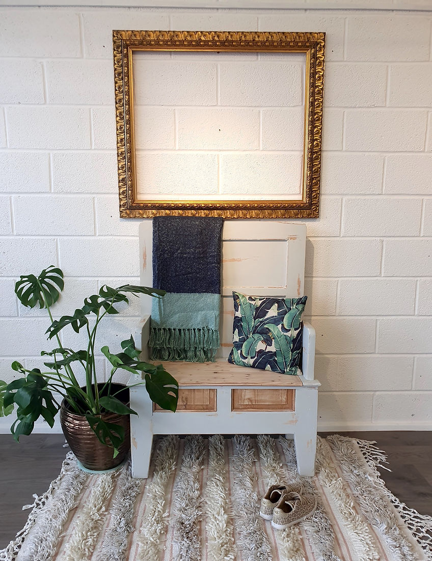 Antique Monks Bench Shabby Chic - LRBinteriors