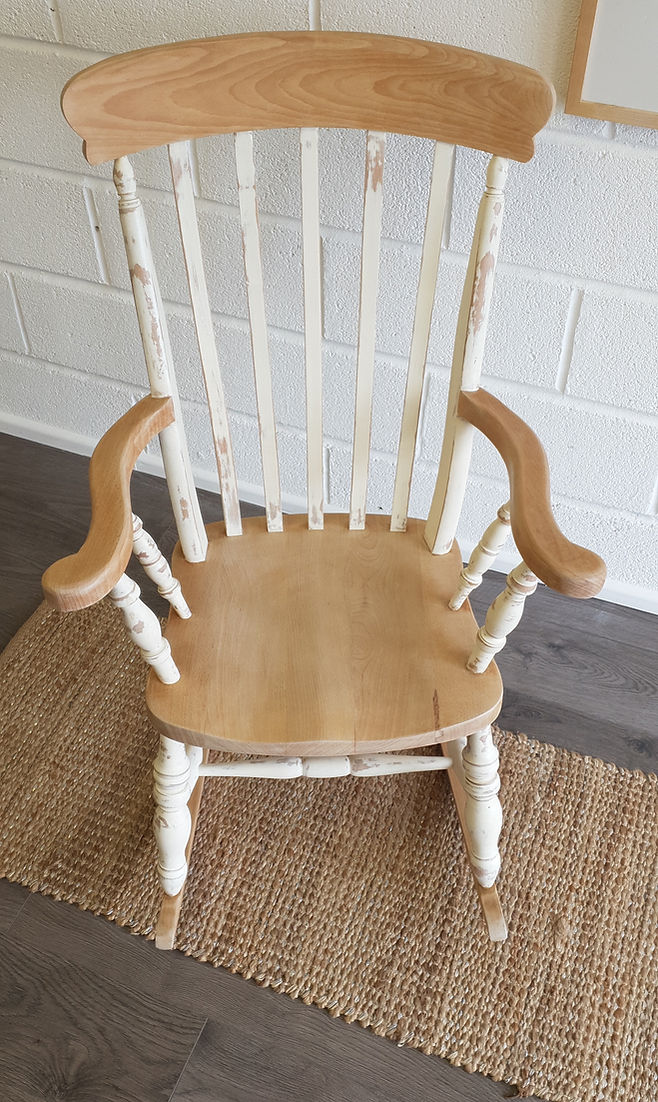 Oak Shabby Chic Rocking Chair - LRBinteriors