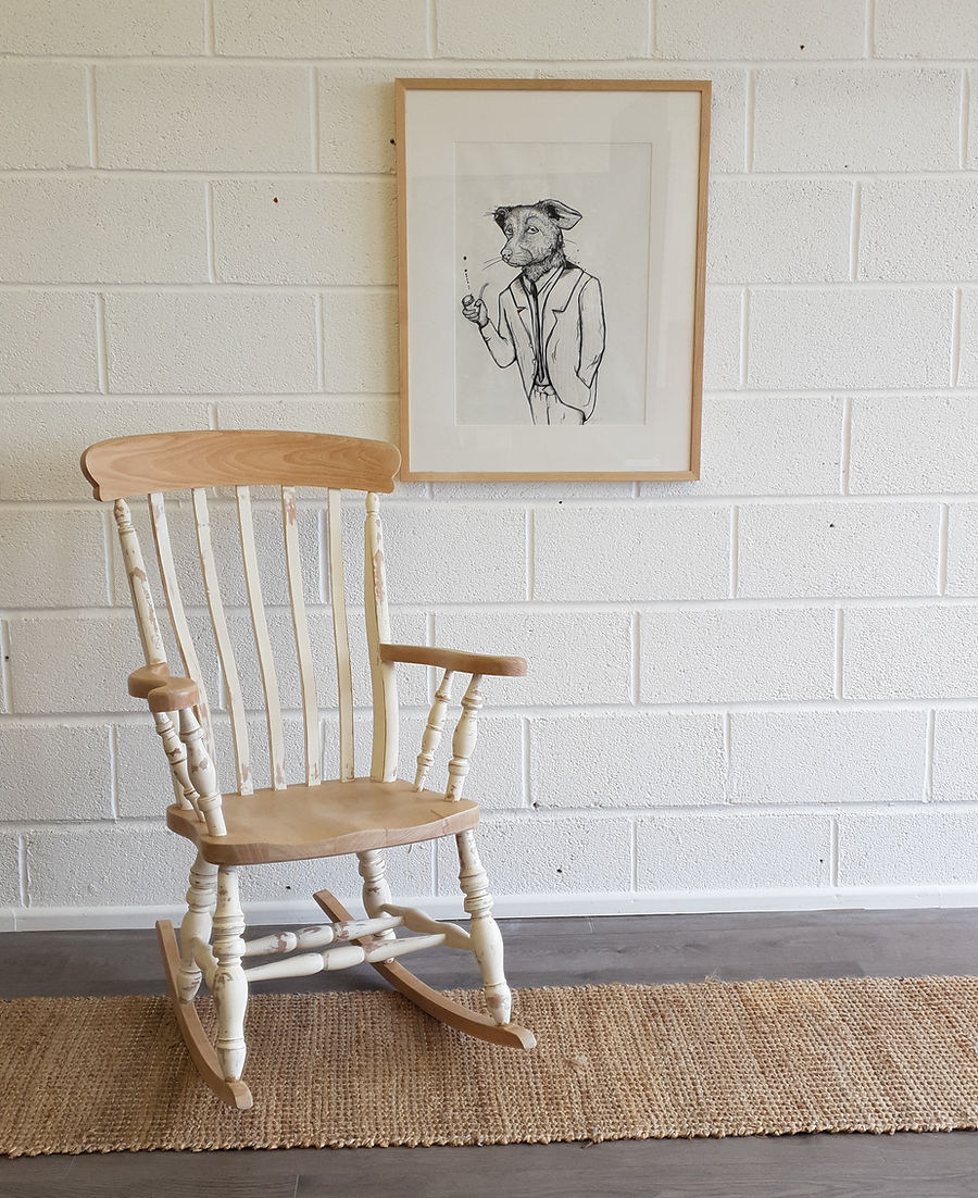 Oak Shabby Chic Rocking Chair - LRBinteriors