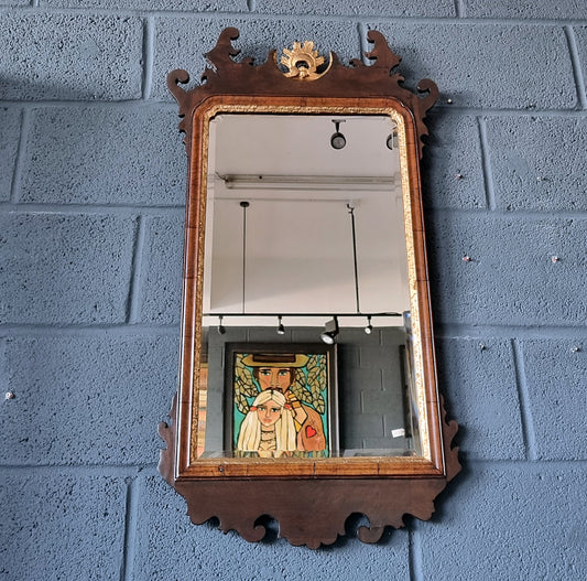 Antique Gilt Walnut Fretwork Carved Mirror - LRBinteriors