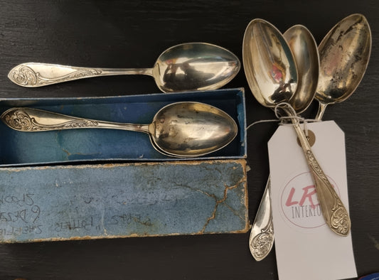 Silver Plated Cutlery Dessert Spoons Boxed - LRBinteriors