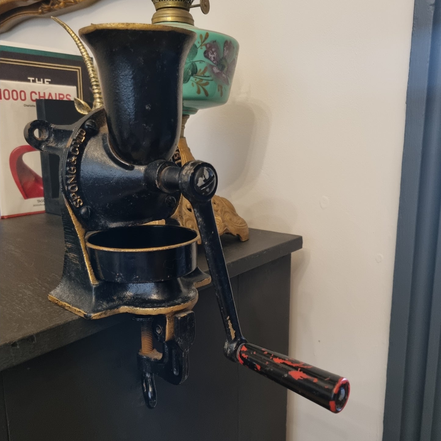 Coffee Grinder Spong & Co Ltd England No.2 With Tray - LRBinteriors