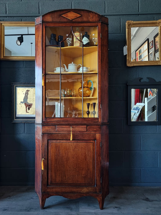 George IV Mahogany Corner Display Cabinet 19th Century