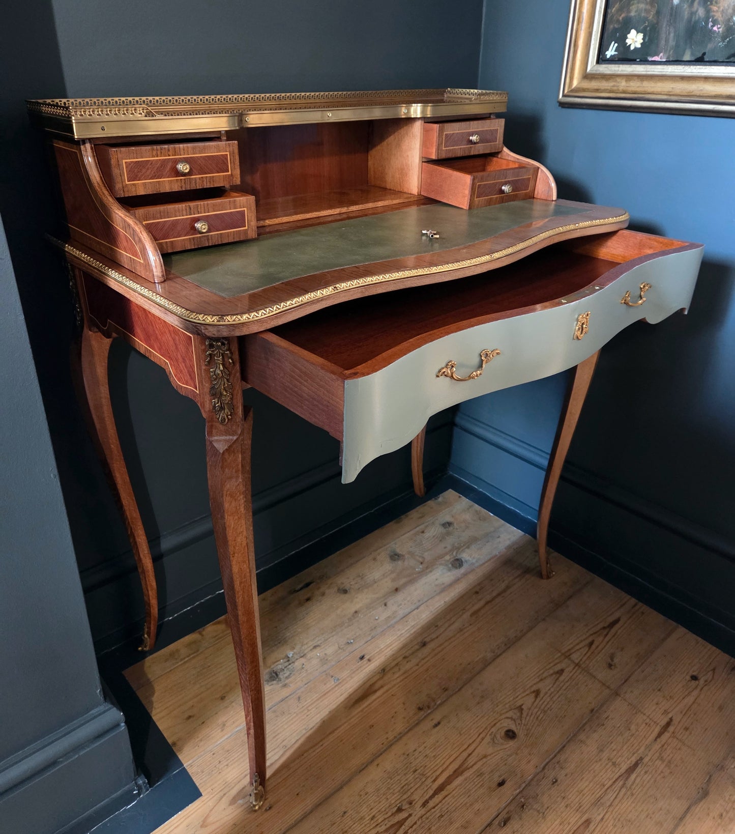 Vintage writing desk ladies' secretary Empire Louis XV style - LRBinteriors