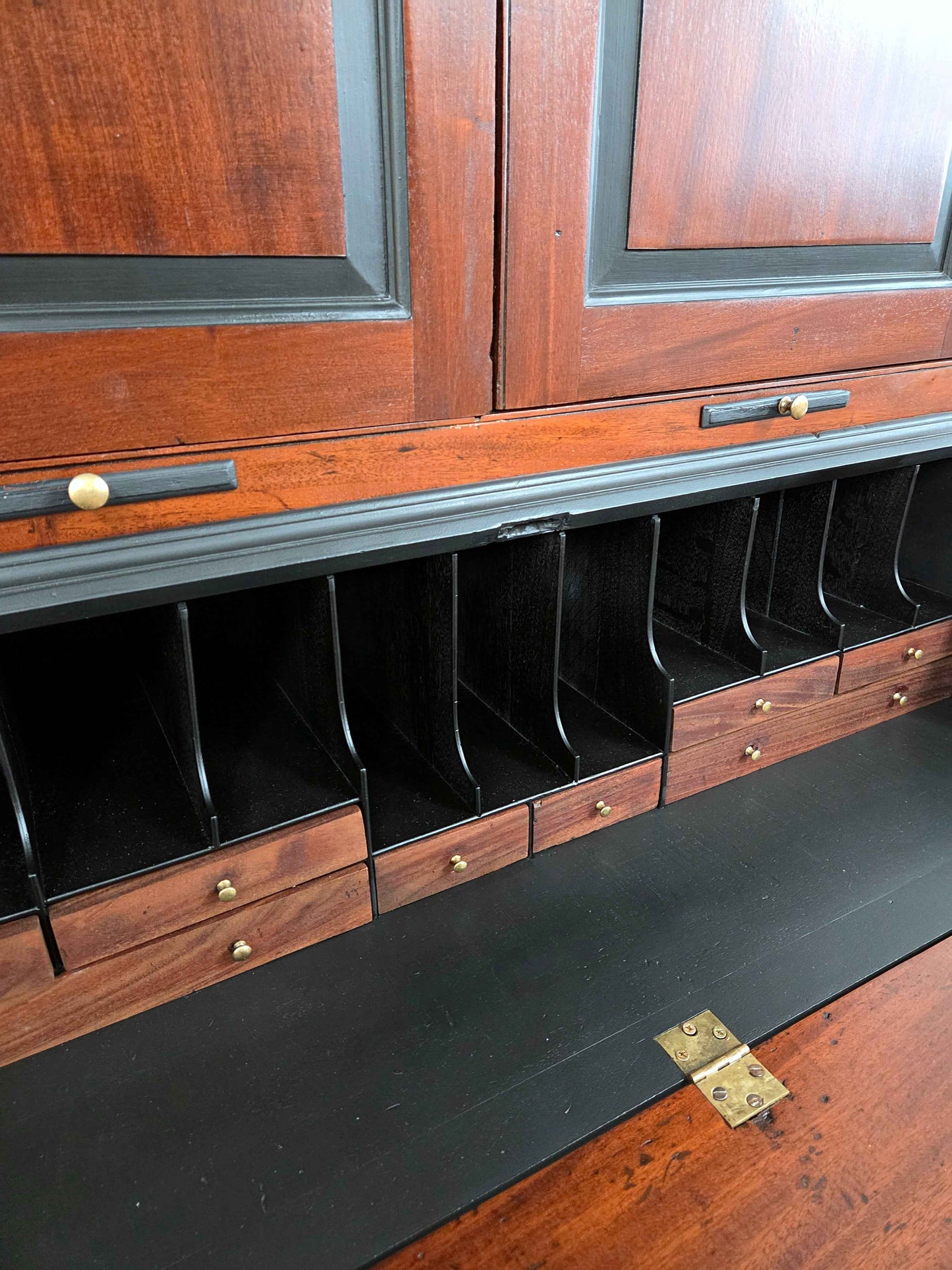 Antique Mahogany Georgian Writing Bureau Bookcase
