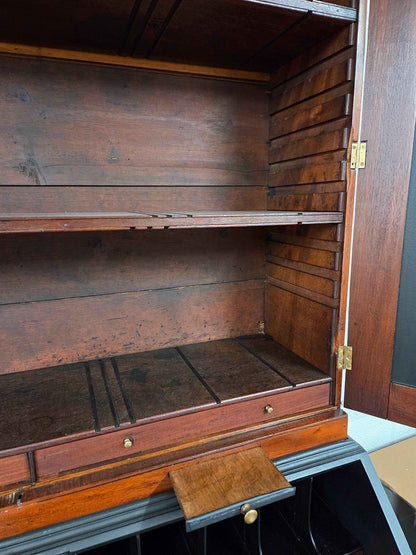 Antique Mahogany Georgian Writing Bureau Bookcase