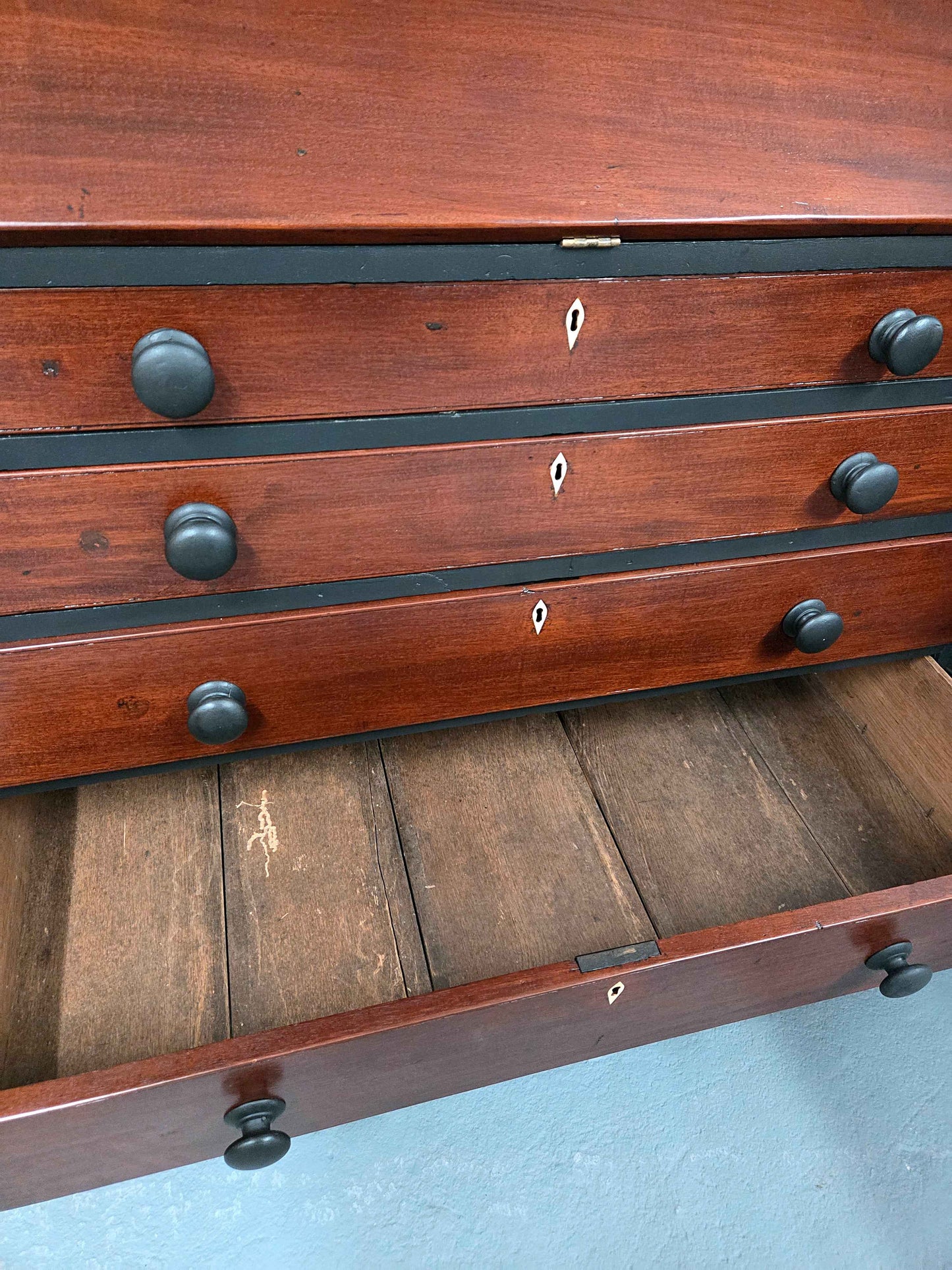 Antique Mahogany Georgian Writing Bureau Bookcase