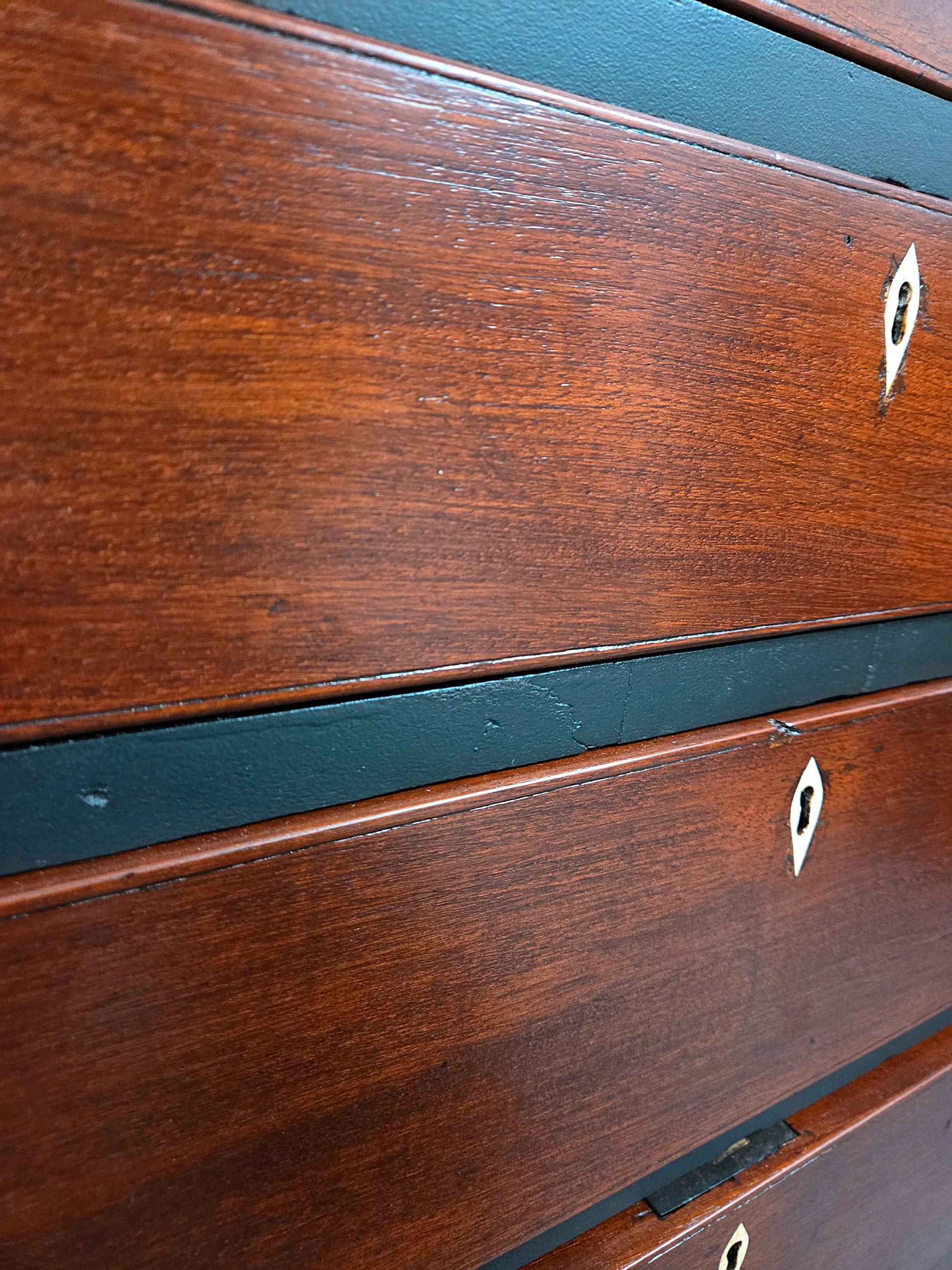 Antique Mahogany Georgian Writing Bureau Bookcase