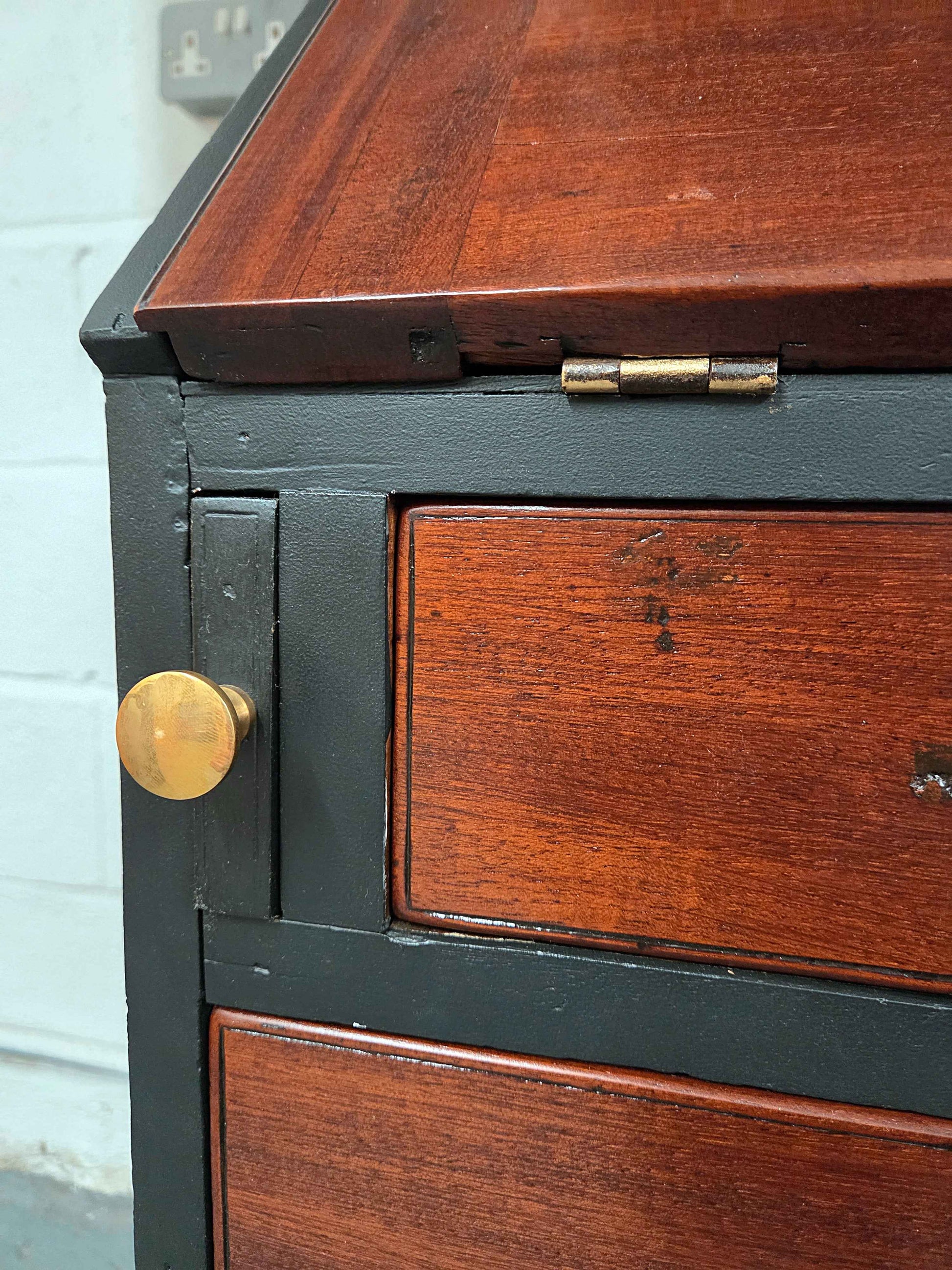 Antique Mahogany Georgian Writing Bureau Bookcase