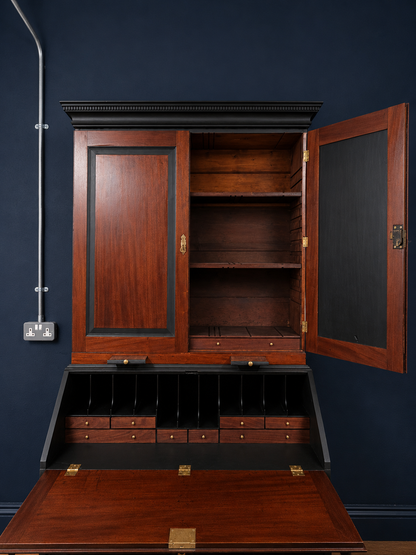 Antique Mahogany Georgian Writing Bureau Bookcase