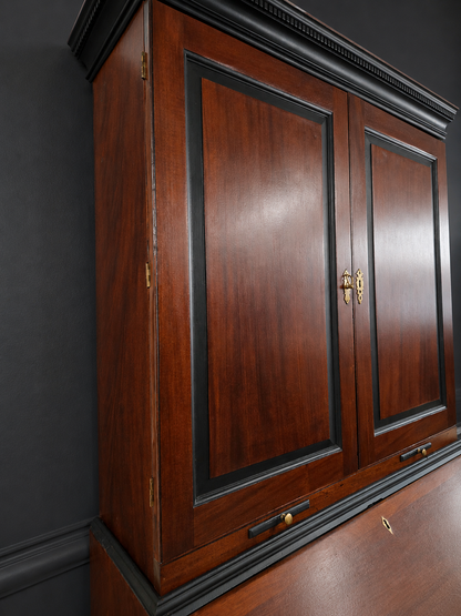 Antique Mahogany Georgian Writing Bureau Bookcase
