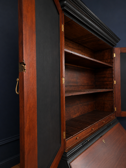 Antique Mahogany Georgian Writing Bureau Bookcase