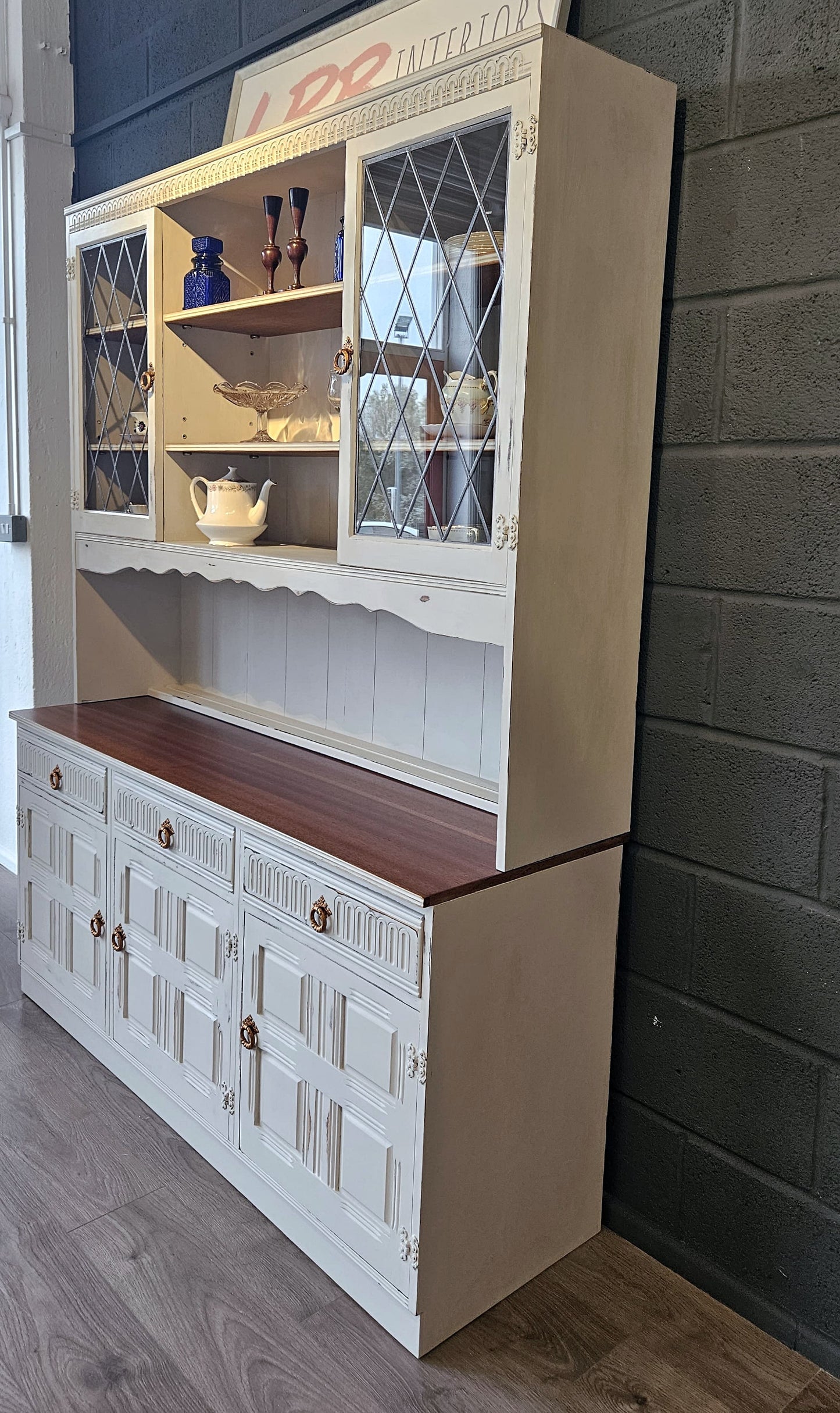 Large Priory Oak Glass Dresser