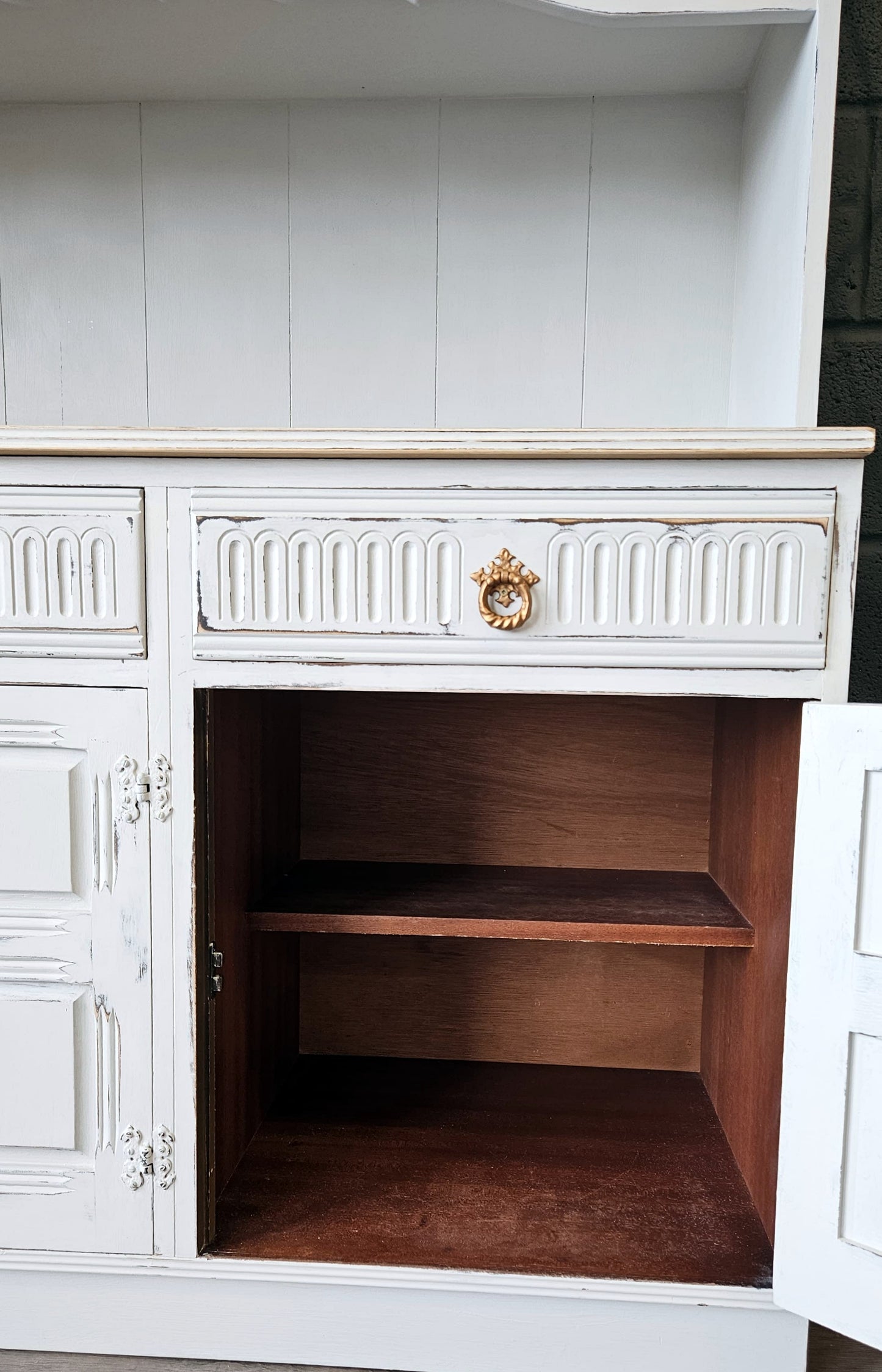 Large Priory Oak Glass Dresser