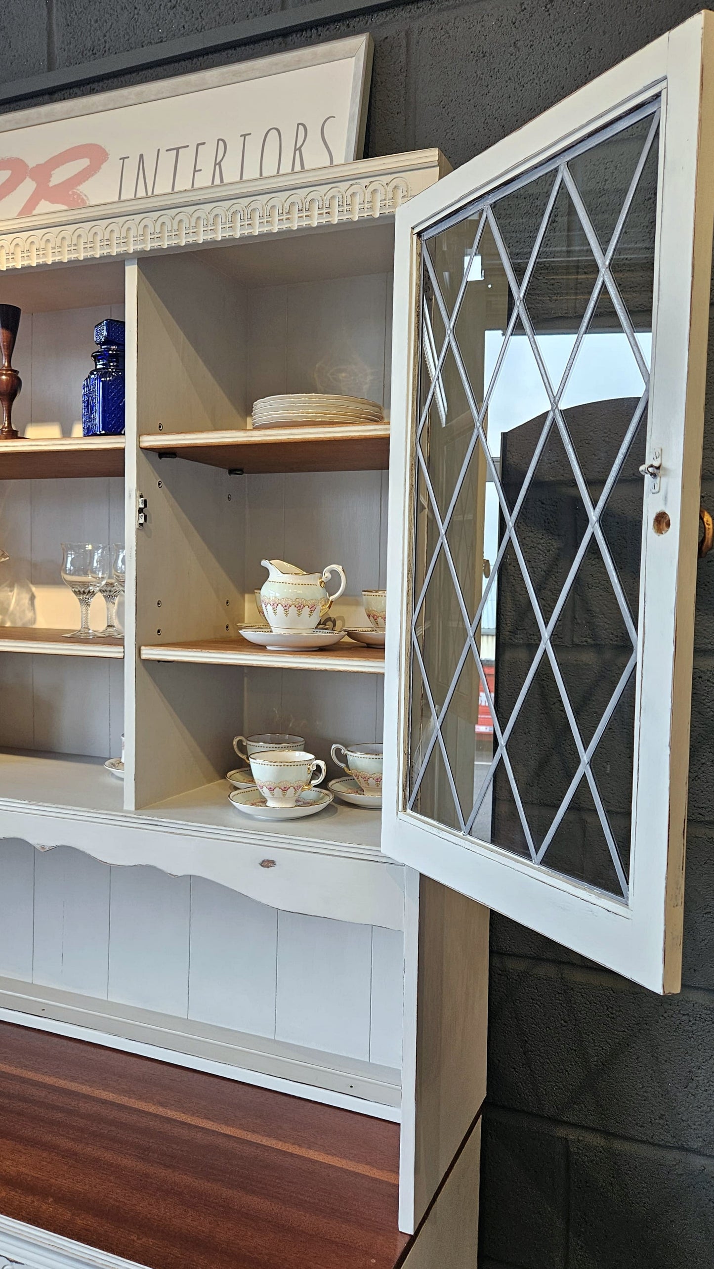 Large Priory Oak Glass Dresser