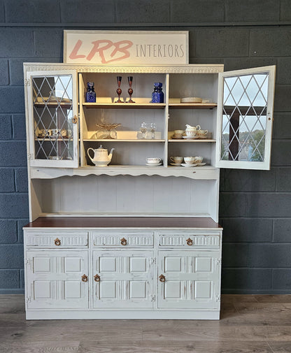 Large Priory Oak Glass Dresser