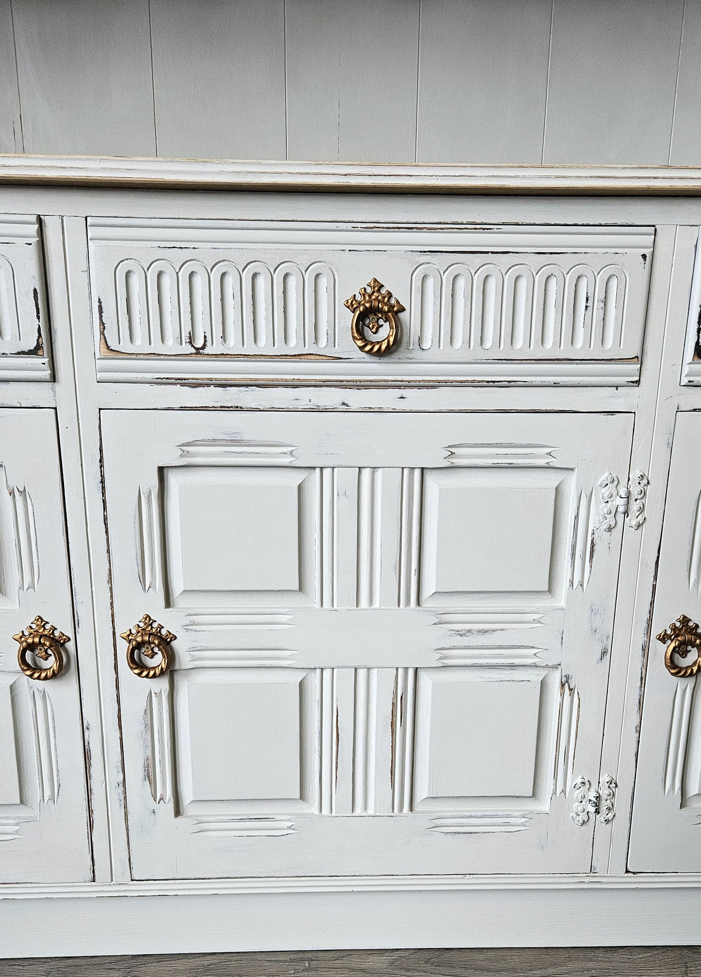 Large Priory Oak Glass Dresser