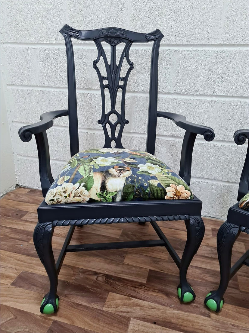 Pair Dining Carver Arm Chairs - LRBinteriors