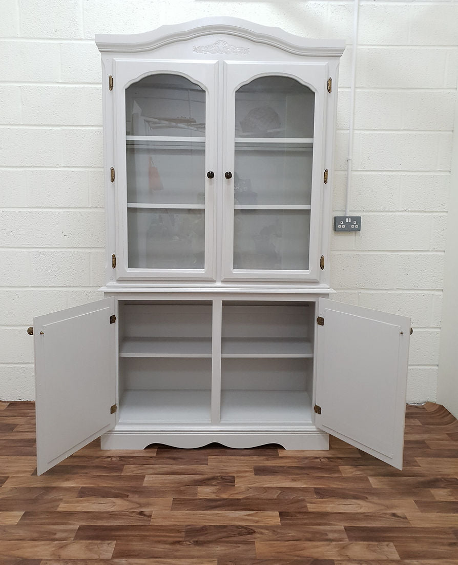 Grey Dresser Glass Display Cabinet - LRBinteriors