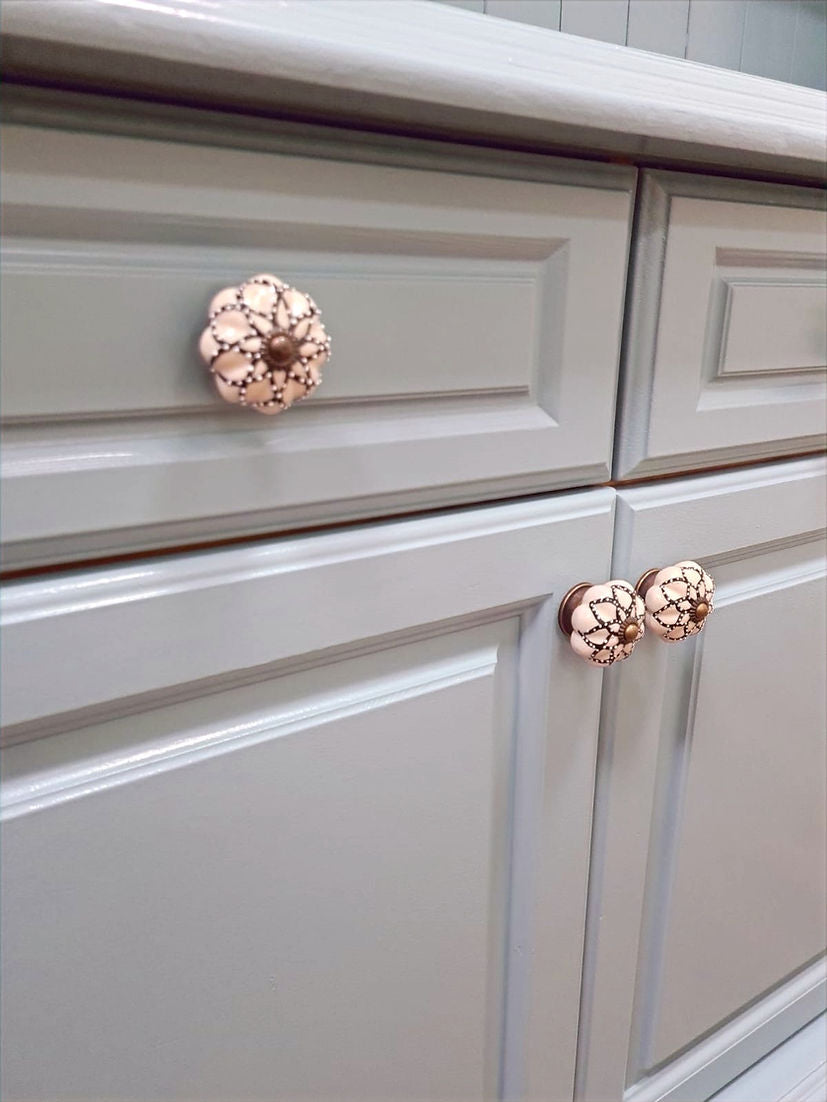 Blue Farmhouse Pine Dresser Display Cabinet - LRBinteriors