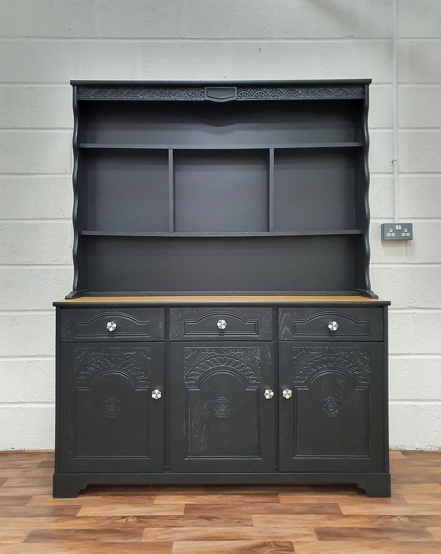 Black Farmhouse Dresser Display Cabinet - LRBinteriors