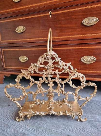 Vintage Rococo Magazine Rack Guilt Gold French - LRBinteriors