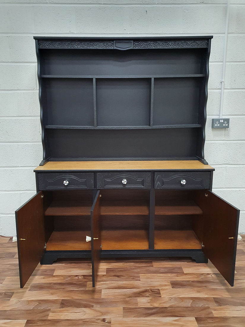 Black Farmhouse Dresser Display Cabinet - LRBinteriors