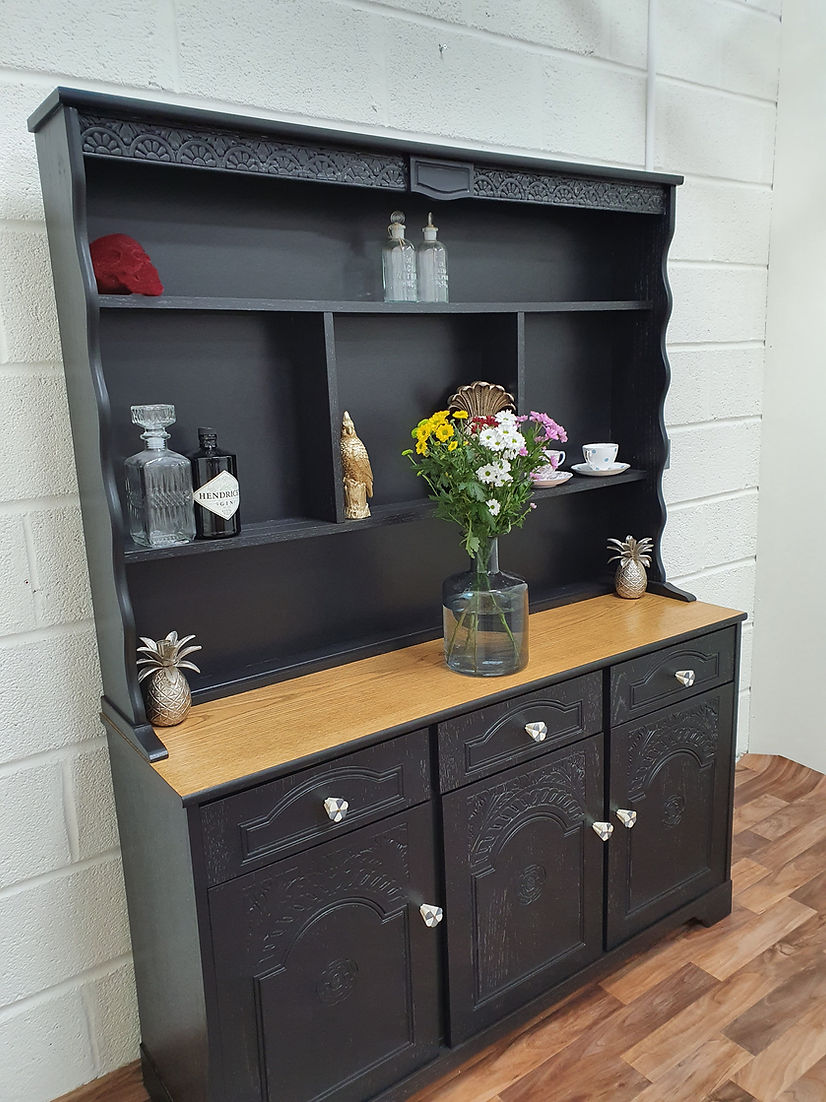 Black Farmhouse Dresser Display Cabinet - LRBinteriors