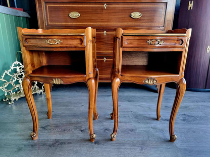 French Louis style pair bedside tables - LRBinteriors