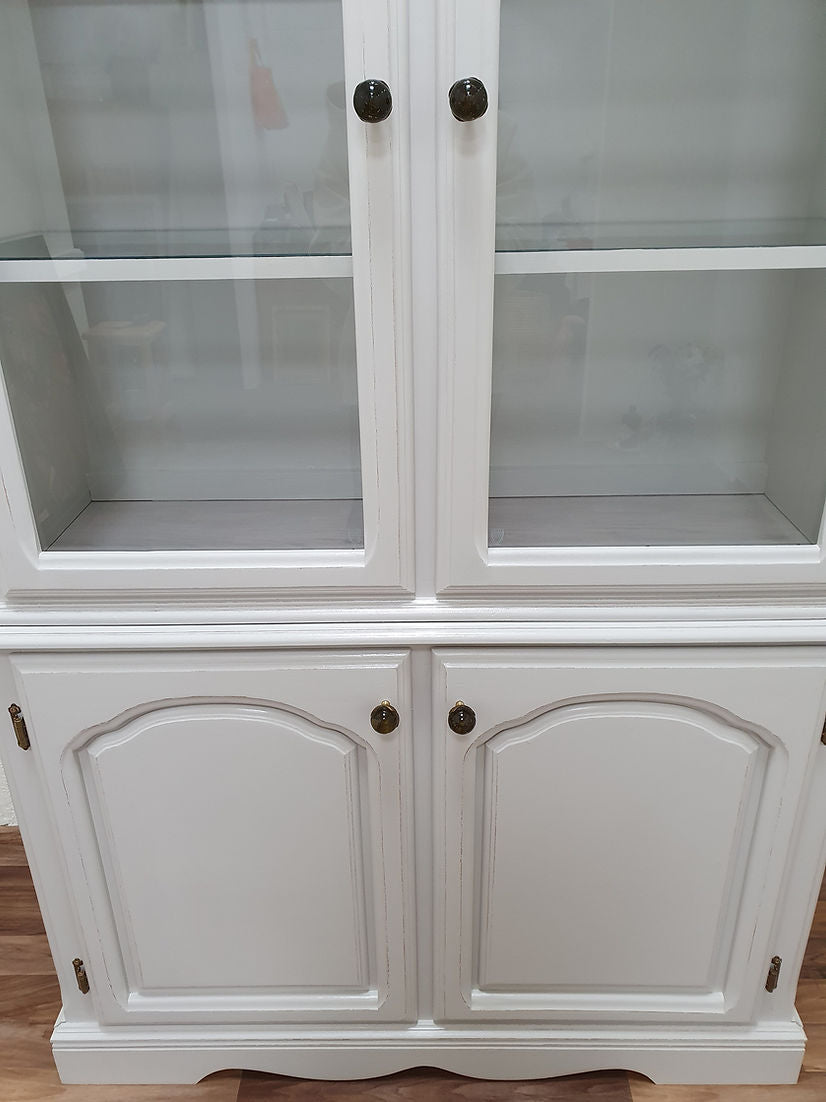 Grey Dresser Glass Display Cabinet - LRBinteriors