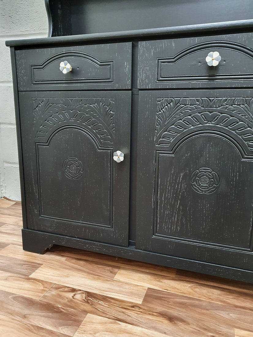 Black Farmhouse Dresser Display Cabinet - LRBinteriors