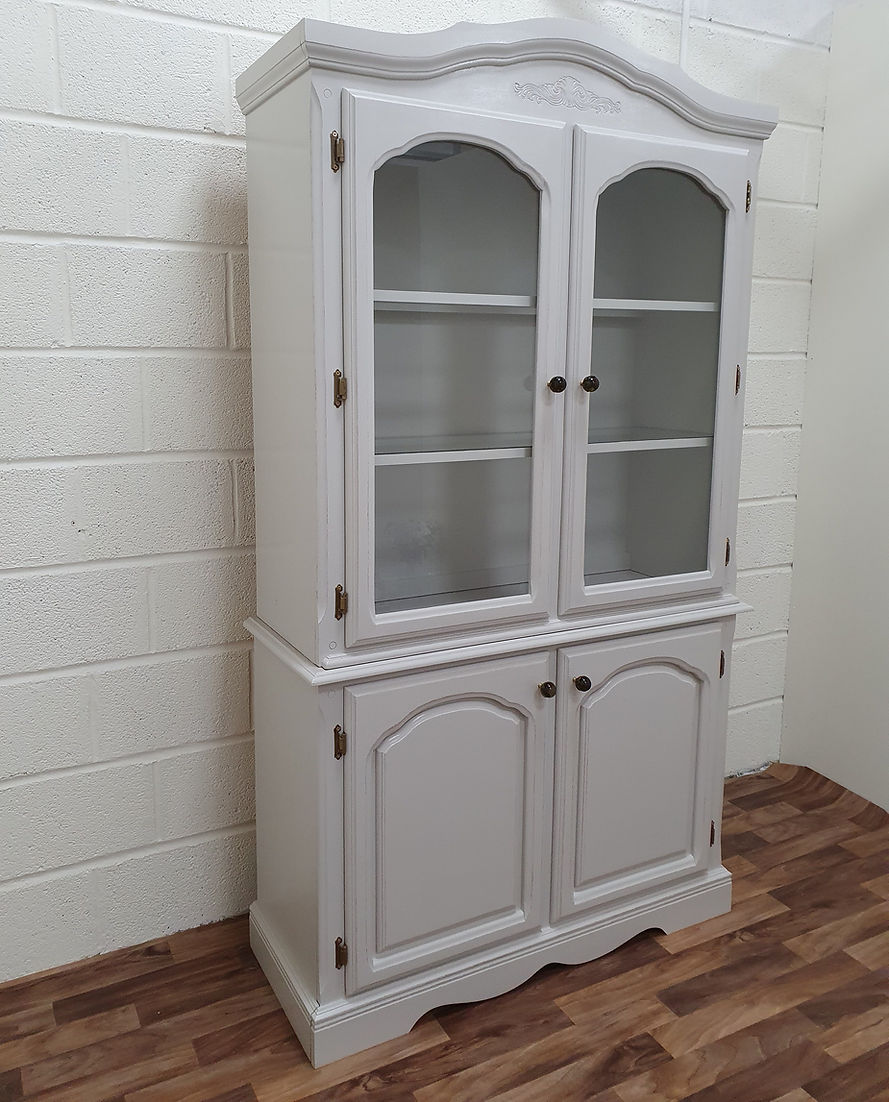 Grey Dresser Glass Display Cabinet - LRBinteriors