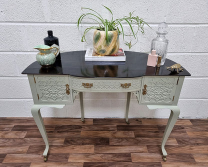 Art Nouveau Victorian Mahogany Desk Console Vanity Unit Dressing Table - LRBinteriors