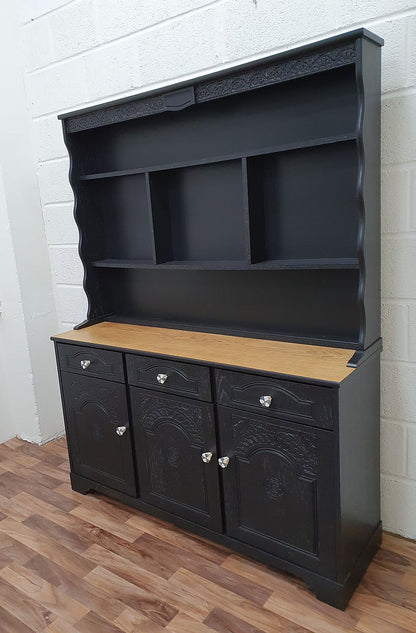 Black Farmhouse Dresser Display Cabinet - LRBinteriors