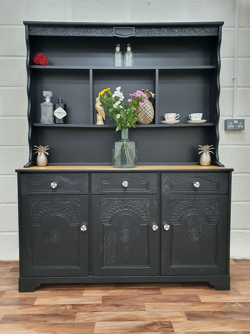 Black Farmhouse Dresser Display Cabinet - LRBinteriors