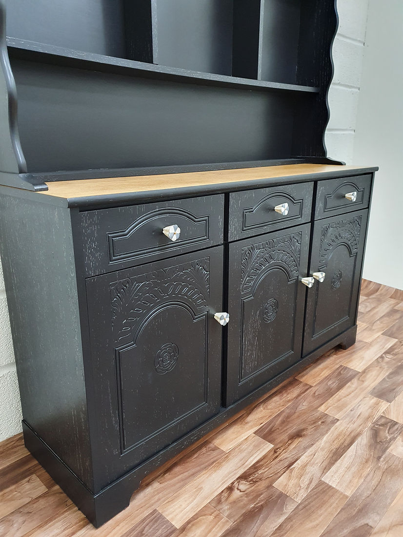 Black Farmhouse Dresser Display Cabinet - LRBinteriors