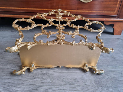 Vintage Rococo Magazine Rack Guilt Gold French - LRBinteriors