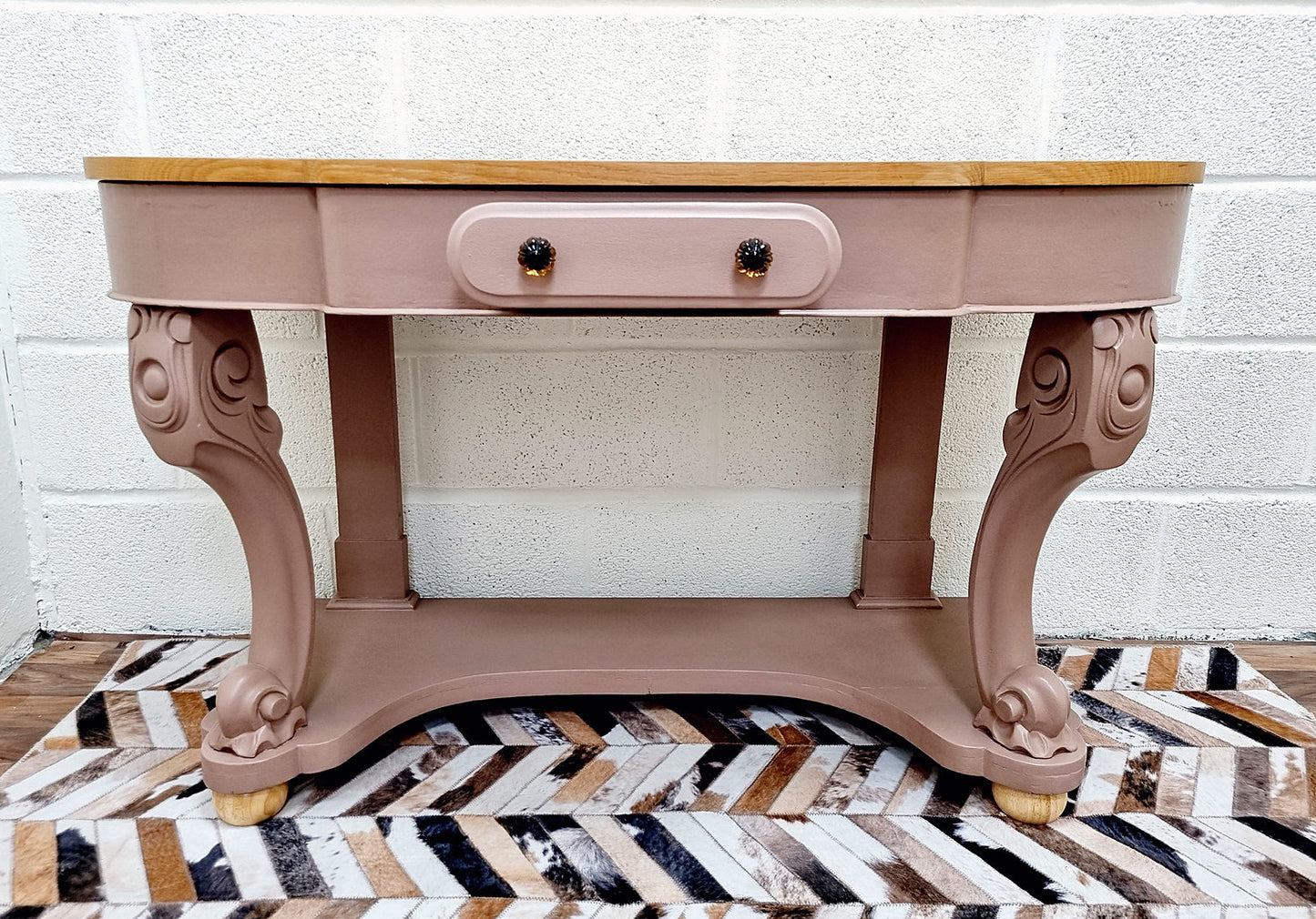 Antique Victorian Washstand Vanity Console Dressing Table with Drawer - LRBinteriors