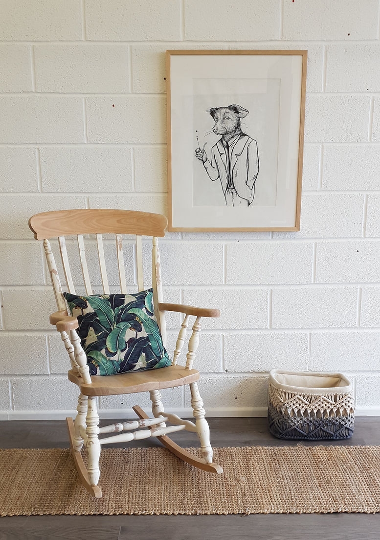 Oak Shabby Chic Rocking Chair - LRBinteriors