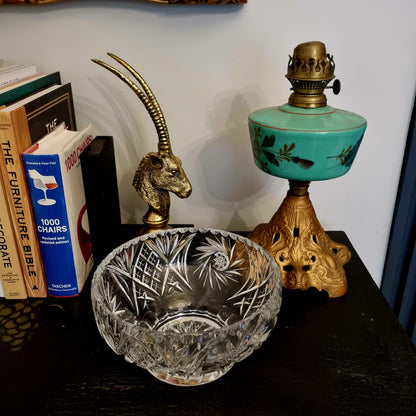 Crystal Cut Lead Glass Pinwheel Fruit Bowl