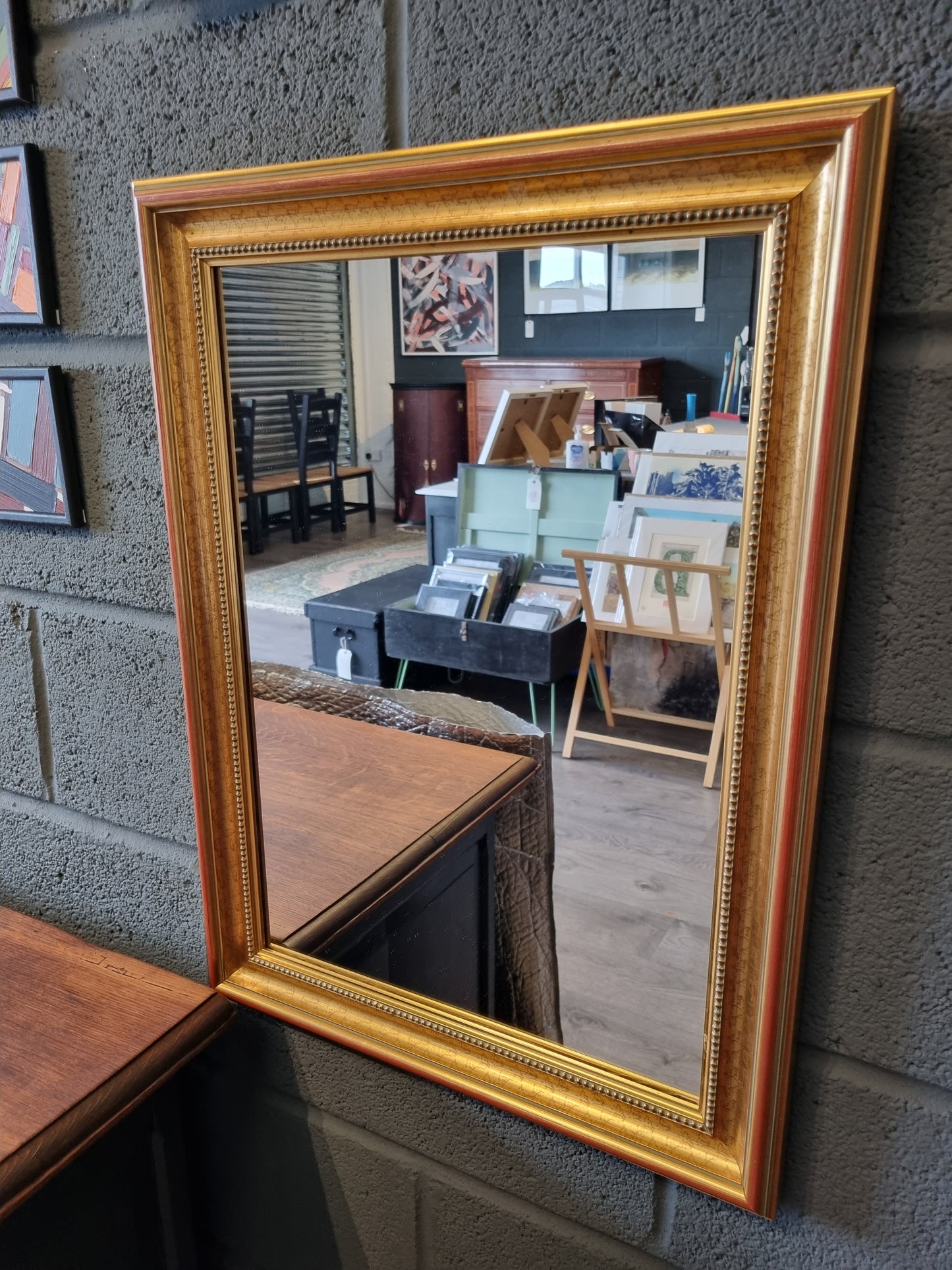 Gold Ornate Wall Mirror Vintage Handmade