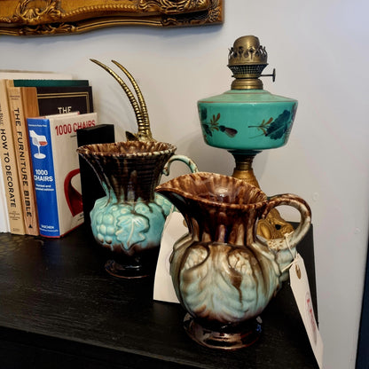 Vintage West German Vase Glazed Set Of 2 Jugs