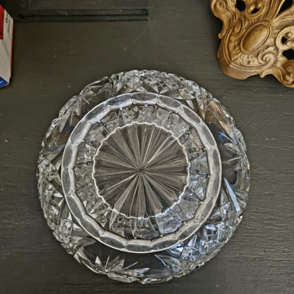 Crystal Cut Lead Glass Pinwheel Fruit Bowl